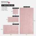 REDKISS Pink Microfiber Bath Towels Set 8 Piece - 70x35 Inches Bathroom Towels of 8 Large, Oversized Bath Towel with 2 Hair Towel Wrap, Highly Absorbent Soft Shower Towels for Bathroom, Hotel, Gym