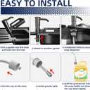 Soap Dispenser Pump for Kitchen Sink with Sponge Rack,ABS Plastic in Counter Soap Dispenser with 39" Extension Tube Kit,Built in Dish Soap Dispensers Under Sink,on Countertop,Brushed Nickel