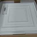 Landical 50 Pcs 2 x 2 ft White PVC Plastic Drop Ceiling Tiles 24 x 24 x 0.8 Inch Ceiling Panels Decorative Cover 200 Sq. ft for Office Bathroom Living Room Bedroom