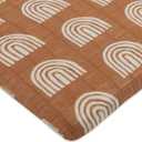 Babyletto Muslin Baby Bassinet Sheets for Girls & Boys - GOTS Certified Breathable Organic Cotton Cover, 360 Fitted, Soft & Cozy Rectangle Bedside Bassinet Sheets - Terracota Rainbow
