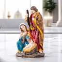Catholic Holy Family Nativity Set, 8" Handcrafted Joseph, Mary & Jesus Statue, Religious Figurine Altar Decor, Christian Gifts