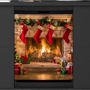 Dishwasher Magnet Cover Christmas Magnetic Sticker Refrigerator Decorative Cover Reusable Fridge Appliance Magnet Home Kitchen Holiday Decor 23x26 inch