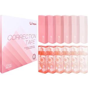 2 x White Correction Tape, Easy To Use Cute Applicator for Instant Corrections, For school, Office Workers (Gradient Pink, 5M/196" x 0.2",12pack)