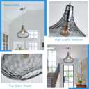 Hammered Glass Pendant Light - 11" Vintage Industrial Farmhouse Fixture for Kitchen Island, Dining Room & Entryway, Smoke Gray Ceiling Hanging Light with Chrome Finish,Easy Install Modern Chandelier