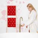 3 Pcs Valentine's Day Hand Towels Bath Towels Red Heart Embroidered Cotton Dish Towel for Holiday Bathroom Kitchen Hand Drying Cleaning, 29.5 x 13.7 Inch