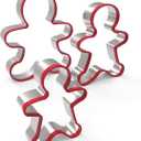 3pcs Gingerbread Man Cookie Cutters Set Gingerbread Boy Shape Mould with Red Environmental PVC