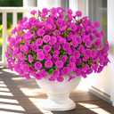 Yastouay Artificial Flowers for Outdoors, 14 Bundles Fake Outdoor Flowers, UV Resistant Artificial Plants & Flowers for Decoration, Fuchsia Realistic Morning Glory for Outdoor Porch Garden Decoration