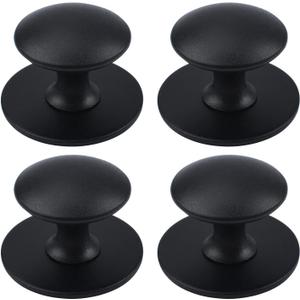 MOROBOR Adhesive Cabinet Knobs, 4pcs Self-Stick Instant Kitchen Cabinet Knobs Drawer Pulls Stainless Steel Drawer Knobs for Windows, Wardrobes, Cabinets, Drawers (Matte Black)