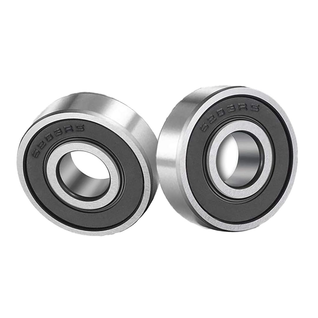 2 Pack 6203-2RS Sealed Deep Groove Ball Bearings 17mm x 40mm x 12mm, Double Rubber Sealed, Pre-Lubricated, High RPM Support for Electric Motors, Garden Machinery, Automotive, Industrial Application