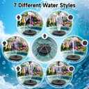 Yzert Solar Fountain, 3-Level Adjustable Water Height, 3.5W Glass Powerful Outdoor Fountain Pump with Rotating Rods & 7 Nozzles for Bird Bath, Garden, Pond, Patio, Flower Pot (2026 Model, Black)