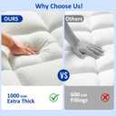 California King Mattress Topper for Back Pain, Extra Thick Pillow Top Mattress Pad with 1000GSM Down Alternative Filler, Cooling Breathable Plush Bed Topper Protector Cover, Deep Pocket