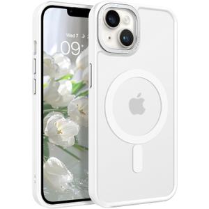 BENTOBEN Magnetic for iPhone 13 Case & iPhone 14 Case [Compatible with Magsafe] Translucent Matte Phone Case iPhone 13/14 6.1 inch Slim Thin Shockproof Women Men Protective Cover, Pure White