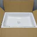 KES Bathroom Vessel Sink 20 Inch Above Counter Rectangular White Ceramic Countertop Sink for Cabinet Lavatory Vanity, BVS123S50