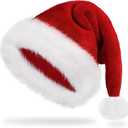Iioscre Santa Hat Adult Christmas Hats - Santa Claus Hat for Women Men - Xmas Holiday Party (1 Pcs)