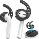 AhaStyle 3 Pairs AirPods Ear Hooks Cover Silicone Accessories Compatible with Apple AirPods and EarPods Headphones(Black)