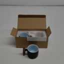 Ceramic Espresso Cups with Wooden Handle Espresso Shot Cups Ceramic Tea Cups Porcelain Demitasse Cups for Coffee or Tea, 2oz (black, 2) (3 Ounces)