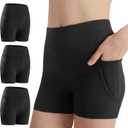 DIPUG Girls Volleyball Shorts 3 Pack with Pockets Kids High Waist Biker Shorts for Dance Yoga Cheer Gymnastics, Size: 11-13 Years