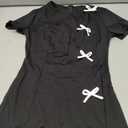 XXTAXN Women's Summer Boat Neck Short Sleeve Elegant Y2k A Line Mini Dress (Black, S)