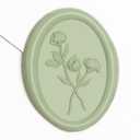 UNIQOOO 3D Floral Wax Seal Stickers - 50 Pcs Elegant Oval Sage Green Self-Adhesive Seals for Wedding Invitations, Envelopes, Gift Wrapping, Christmas Cards & Scrapbooking
