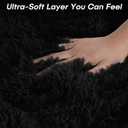 FVVRAX 6x9 ft Ultra Soft Shag Area Rug - Plush Fluffy Non-Shedding Carpet for Bedroom & Living Room, Modern Home Decor Bedside Rug for Kids Nursery Dorms, Easy Clean, Black
