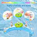 Baby Pool Float with Canopy & Toy Console,Adjustable Safe Seat,Removable UPF50+ Sunshade,Infant Pool Float for 6-36 Months,Baby Floaties 6-12 Months with Safety Handle & Rope for Pool,Sea
