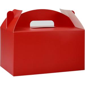 HUAPRINT 30 Pack Red Gift Boxes,9.45x5x5 inches Treat Gable Box For Party Favor Goodie Birthday Baby Shower Wedding Christmas