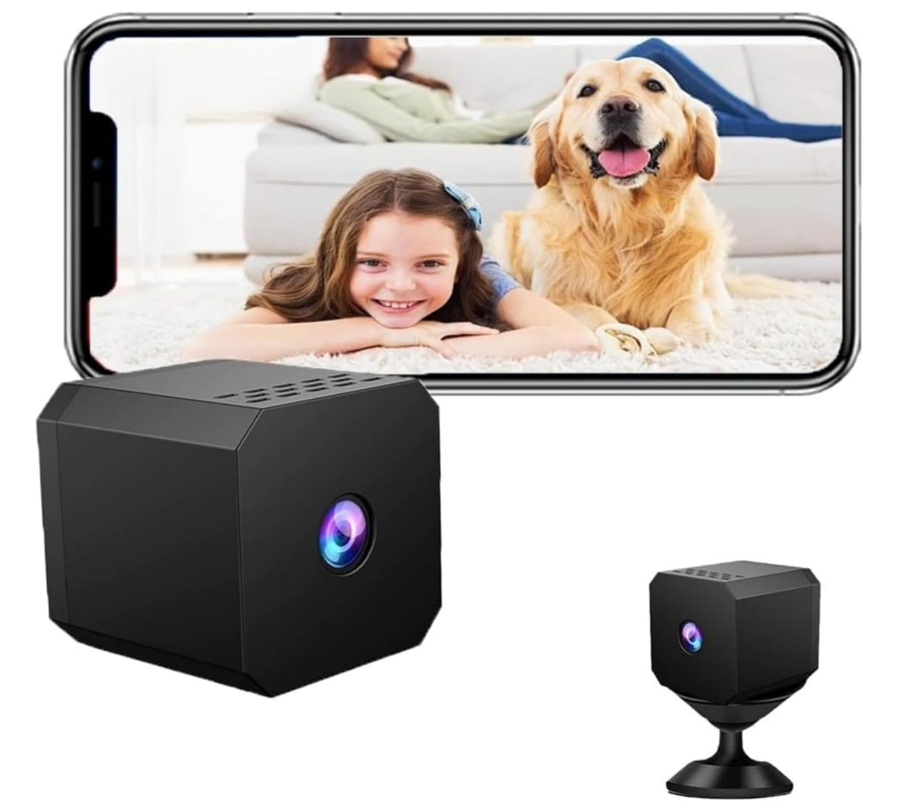 Mini Security Camera 1080P – Small Wireless Indoor Camera for Home, Baby Monitor with Phone App, Night Vision, Motion Detection Alerts, Bluetooth & WiFi for Pet, Travel, Rental Security – Easy Setup