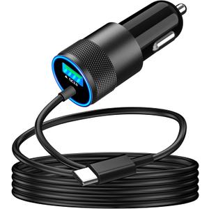 [Apple MFi Certified] iPhone 16 Car Charger Fast Charging, Braveridge 75W USB-C PD&QC Car Power Cigarette Lighter USB Charger with 6FT Type-C Cable for iPhone 16 Pro/16 Plus/16 Pro Max/15/15 Pro/iPad