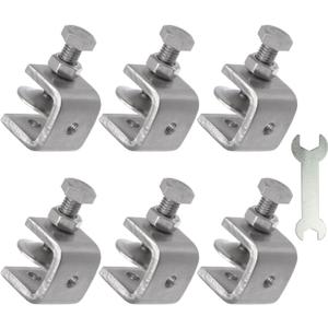 Stainless Steel C Clamps, Mini Tiger Clamp Set for Mounting, Heavy Duty Metal U Clamps, Small Desk G-Clamp with 0.79 Inch Stable Wide Jaw Opening for Metal Working Woodworking Welding Building (6pcs)