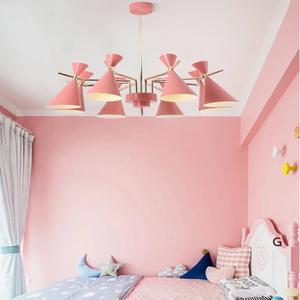 8-Lights Modern Ceiling Pendant Light 40 inch Recessed Ceiling Lights Flush Mount Chandelier Indoor Lighting for Living Room, Foyer, Bedroom, E26 Pink Close to Ceiling Light Fixtures