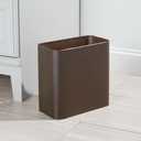 mDesign Small Metal 2.4 Gallon/9 Liter Trash Can Wastebasket Garbage Bin for Bathroom, Slim Rubbish Waste Bin Trashcans - Mirri Collection - Bronze