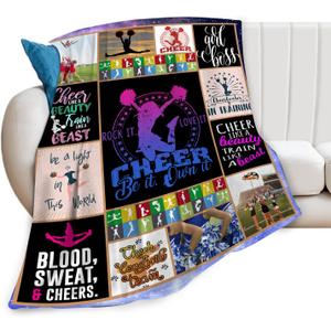 Cheerleader Blanket Cheerleader Throw Blanket Cheerleading Decor Stuff Cozy Flannel Fleece Soft Plush Fuzzy Warm Lightweight Bedding Gifts for Women Girls Kids 50"X40"