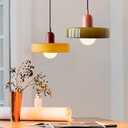 Mid Century Modern Pendant Light Orange Green Glass Hanging Light Nordic Large Single Lamp Vintage Farmhouse Dining Room Chandelier Over Table Kitchen Island Bedroom Hallway Restaurant