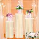 GENMOUS 3PCS Large Cylinder Stands for Party, Cardboard Cylinder Tables Cake Stands for Wedding Dessert Table Display, Round Cylinder Pedestal Stands for Birthday Babyshower Event Centerpieces Decor