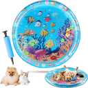 Aqua Cats Water Mat with Fish,Cat Dog Water Mat,Thickened Durable Non-Slip Playmat, Durable Easy Clean,Suitable for All Types of Pets(A) 11
