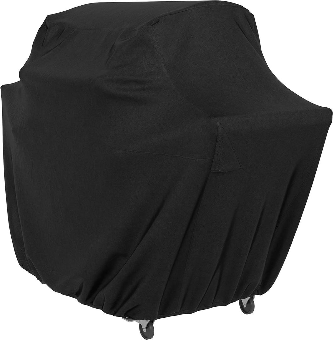Amazon Basics Gas Grill Barbecue Cover, Waterproof, Water Resistant, Wind Resistant with Elastic Cord, Protection Against UV, Fits Grills up to 60 x 28 x 46 inches, Medium, Black