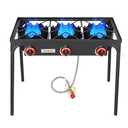 Vivicreate 3 Burner High pressure Propane Stove, 28 Inch Tall Camping Stove with cast iron burner 105000 BTU power, Stable Legs for Outdoor Use