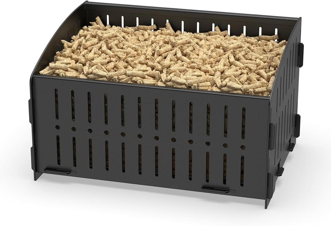 johgee Small Pellet Basket, Portable Pellet Burner Basket for Fireplaces and Wood Stoves, Emergency Camping Stove, 11.5 × 8 × 6.7inch