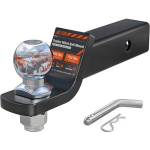 Trailer Hitch Mount with 2-5/16-Inch Ball & Pin, Fits 2-Inch Receiver,2 inch Drop Hitch,7,500 lbs Capacity Ball Hitch, 750lbs TW