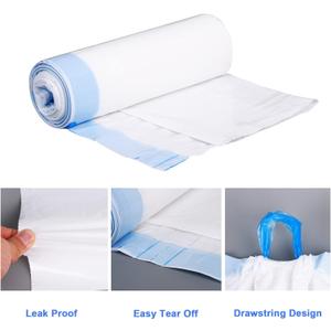 9 Pack Commode Liners Pail Bags - Medical Grade Commode Bags, Disposable Commode Pail Liner, Sanitary Bags for Adult Commode Chair or Bedside Toilet 