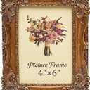 Vintage Picture Frame 4x6 Inch, Antique Ornate Photo Frames with Glass Front, Retro Carving, Tabletop & Wall Hanging, Photo Gallery, Gift Ideas, Gold