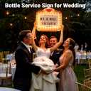 Large Wedding Bottle Service Sign, Personalized Wedding Entrance Props Led Marquee Sign for Reception, 22IN Custom Waterproof Light up Marquee Sign for Bridal Engagement Anniversary Nightclub Gift (Warm White 10)