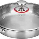 Titanium Hammered Pan, 2026 New Upgrade Double Handle Non Stick Titanium Pans for Cooking, Ultra-Durable, Scratch-Resistant, Even Heating Frying pans, Compatible With All Cooktops,With lid, Size: 10.24IN