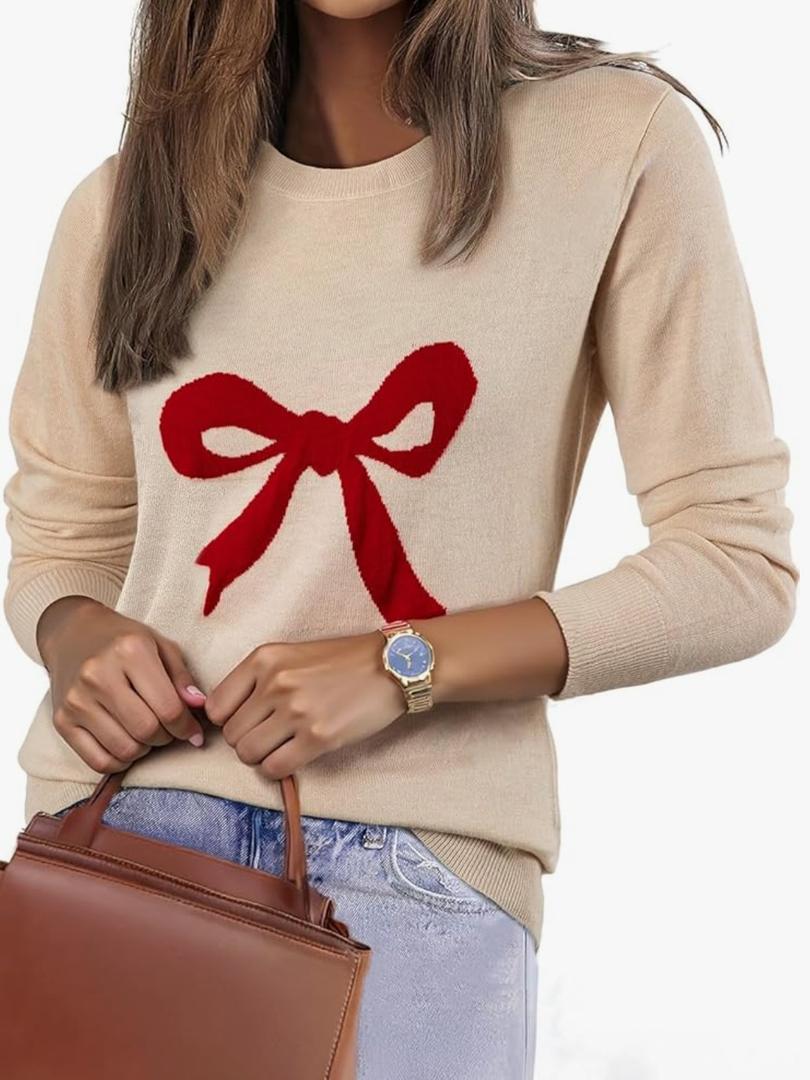 EVALESS Spring Sweaters for Women 2026 Trendy Wool Blend Sweaters Long Sleeve Crewneck Spring Outfits Pullover Sweater Tops, Size XL