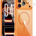 for iPhone 17 Pro Max Case, Compatible with MagSafe, Magnetic Slim Cover, Anti-Yellowing & Shockproof, Full Camera Protection, Includes Screen & Lens Protectors, Clear Orange Protective Case