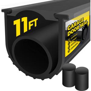 Holikme Garage Door Seals Bottom Rubber,Flexible Rubber Garage Door Seal, Garage Door Weather Stripping Kit Seal Strip Replacement, 5/16 Inch T-End, 3.74 Inch Width (11Ft, Black)