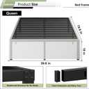 EMODA Queen Bed Frame with White Cover No Box Spring Needed, 18 Inch Heavy Duty Metal Platform BedFrame Queen Size with Steel Slats, Easy Assembly