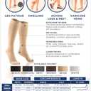 Truform 20-30 mmHg Compression Stockings for Men and Women, Knee High Length, Closed Toe, Beige, X-Large