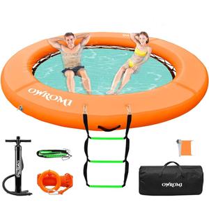Inflatable Dock Floating Platform, 8FT Inflatable Water Hammock Floating Deck 10FT Round Floating Ring for Adults Tanning Pool Lounger Platform Mat for Beach Lake Party Dock Boat