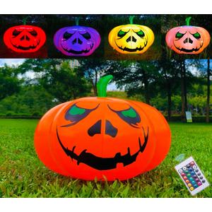 Thanksgiving Party Decorations Inflatable Pumpkin Shape Remote Control Led 23 Inches Pumpkin for Halloween Holiday Outdoor Yard Indoor Decorations with Waterproof Multicolor